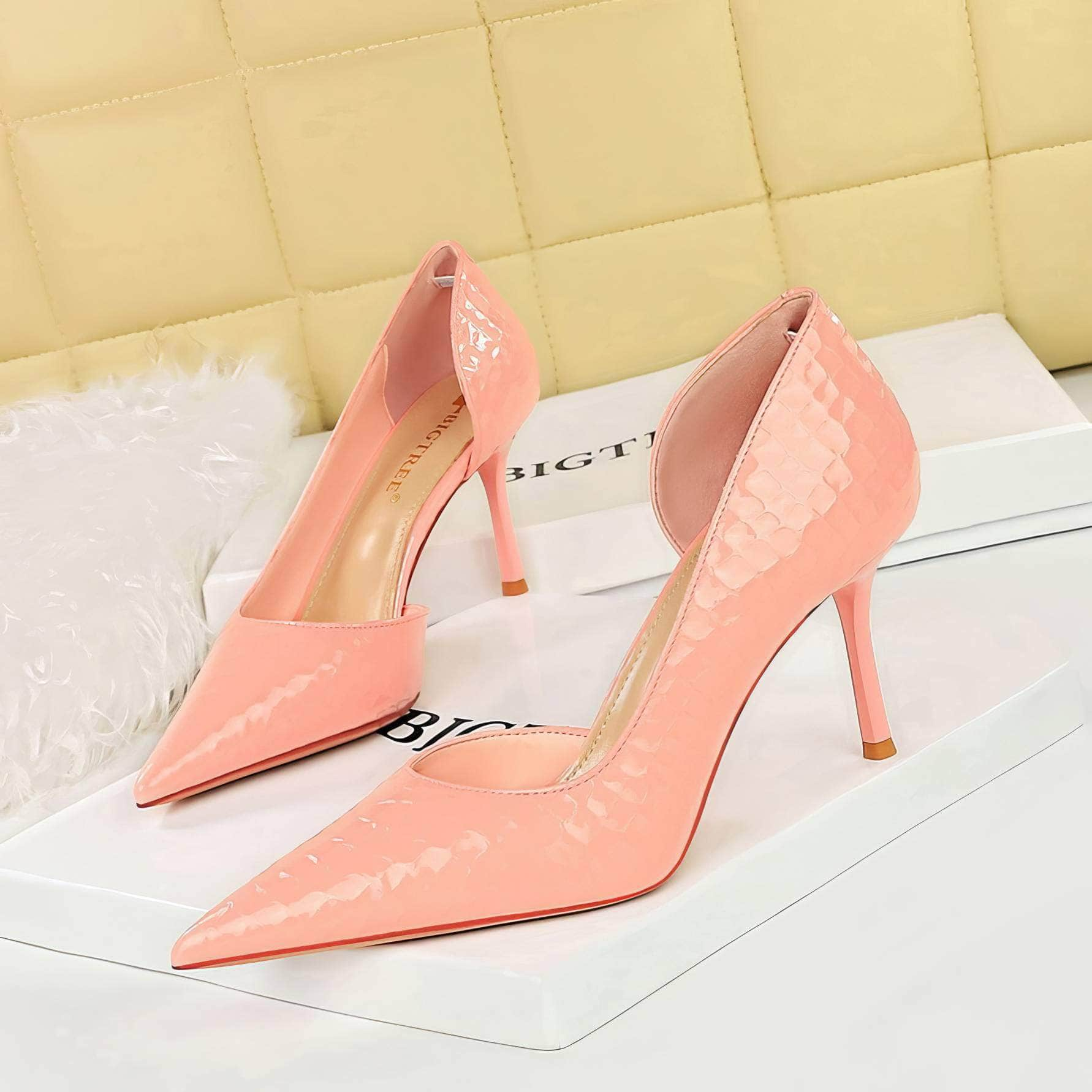 Pointed Toes Stiletto Croc Pumps