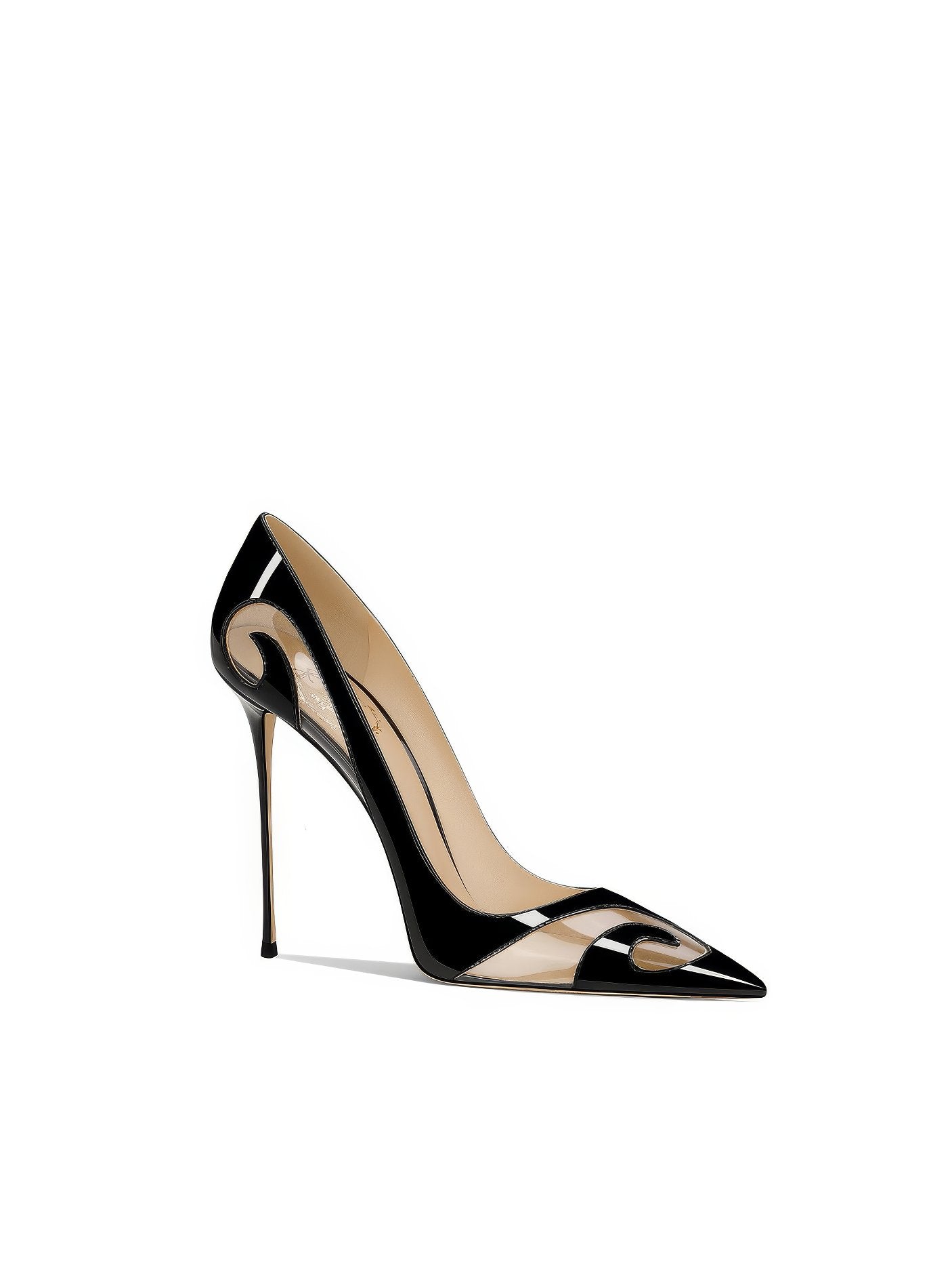 Pointy Toe Hollow Accented Stiletto Pumps