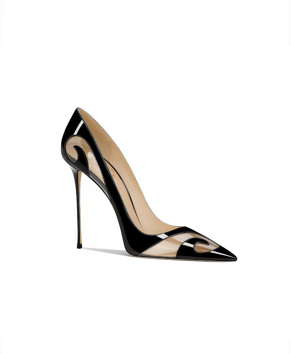 Pointy Toe Hollow Accented Stiletto Pumps