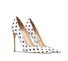 Polka Dots Slip On Pointy Toe Pumps