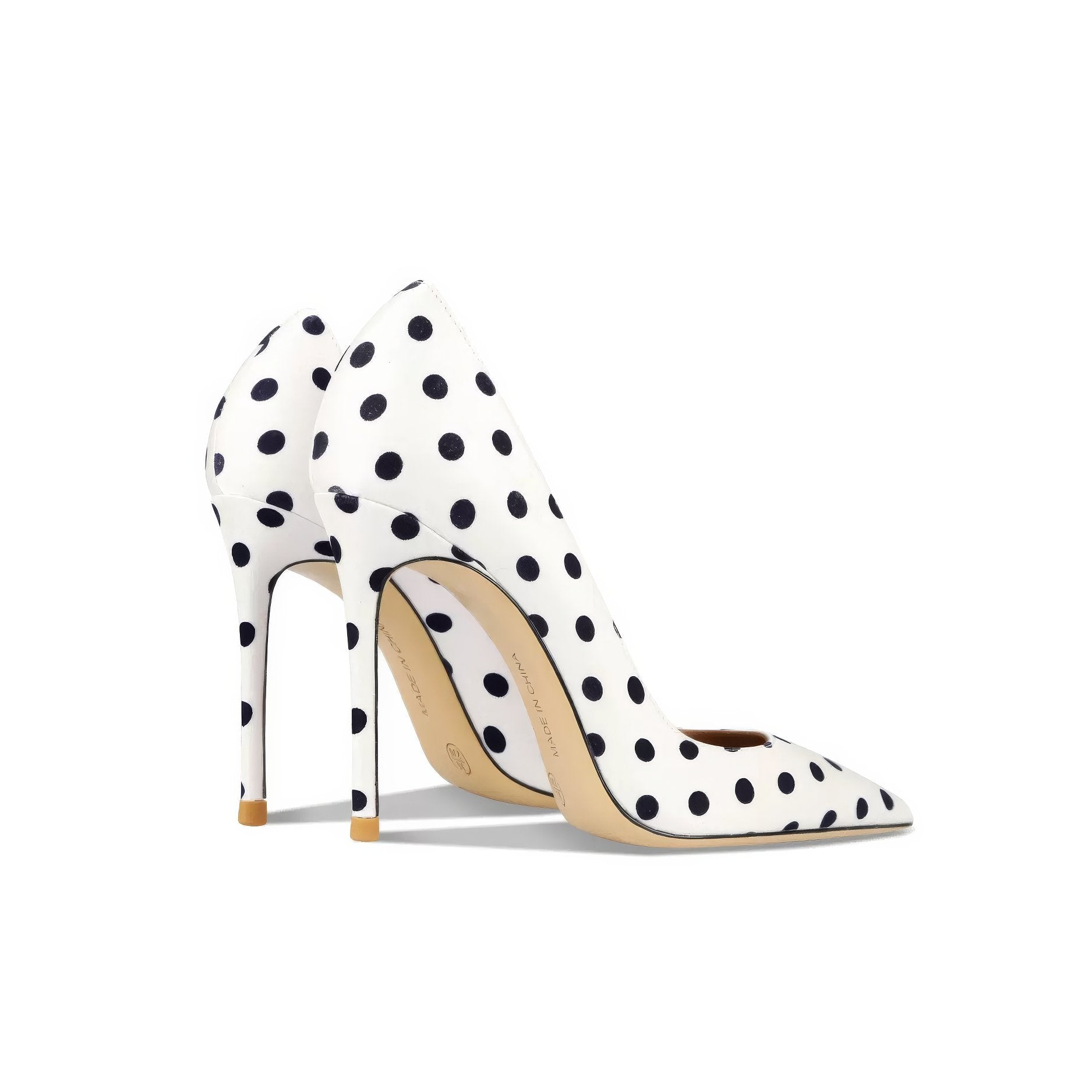 Polka Dots Slip On Pointy Toe Pumps