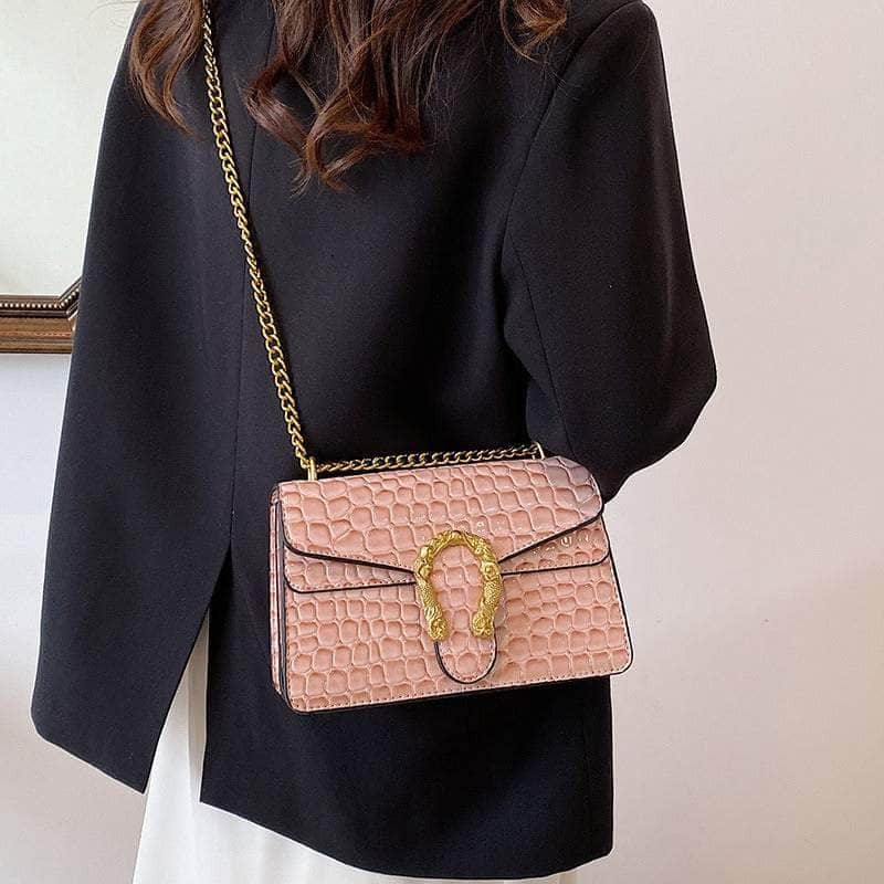 Quilted Crossbody Shoulder Leather Chain Purse