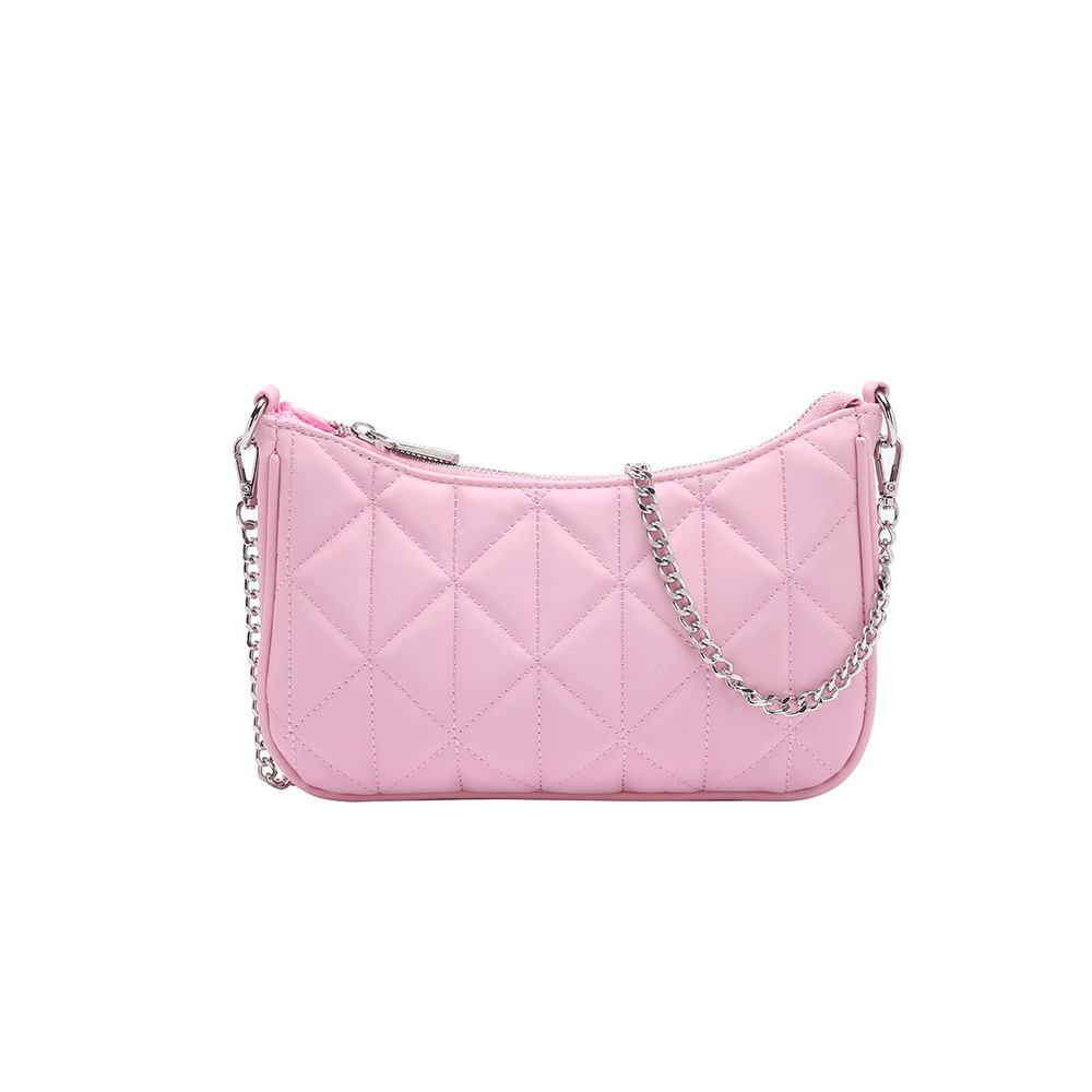 Quilted Detail Baguette Shoulder Bag