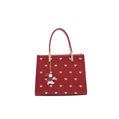 Quilted Heart-Shaped Embossed Tote Bag