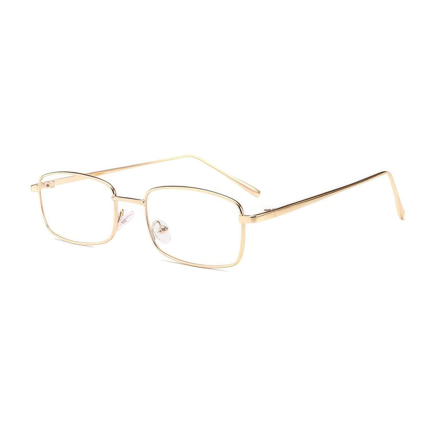 Rectangular Square Retro Gold Frame HipHop Glasses