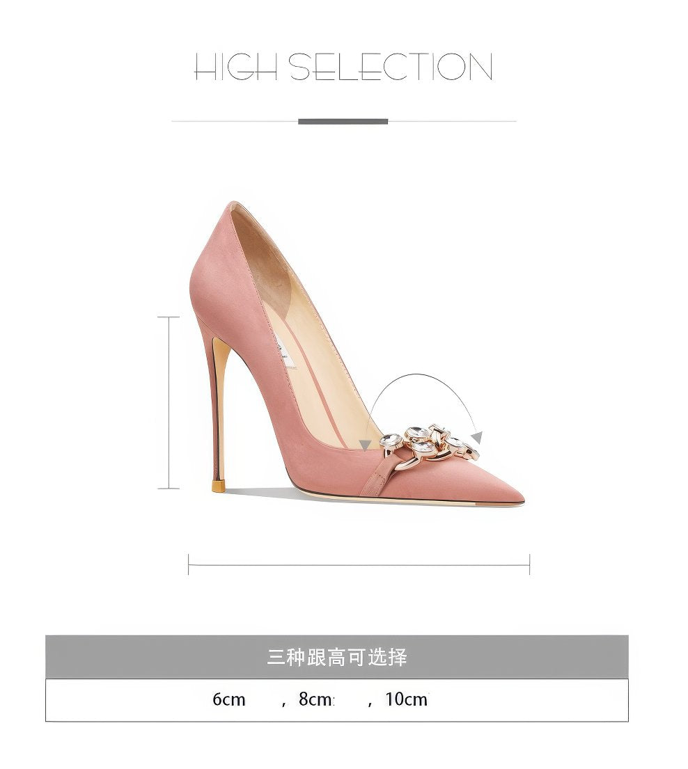 Rhinestone Embellished Ballet Pink Crystal Pumps