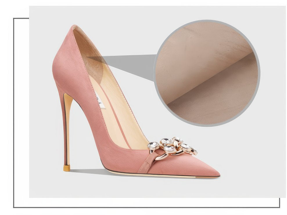 Rhinestone Embellished Ballet Pink Crystal Pumps