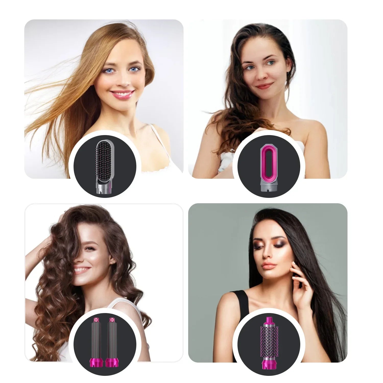 5-in-1 Hairdryer Comb: Hot Air Comb for Curling and Straightening Hair