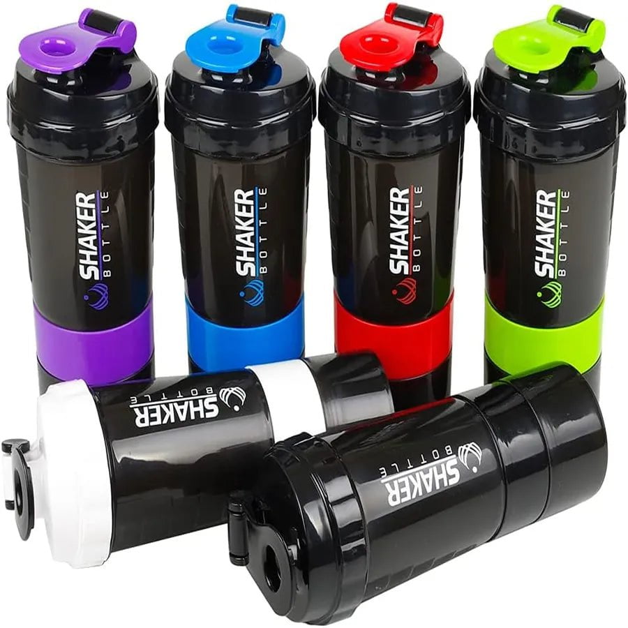 500ML Portable Protein Powder Shaker Water Bottle for Outdoor Sports, Milkshakes, Gym Fitness