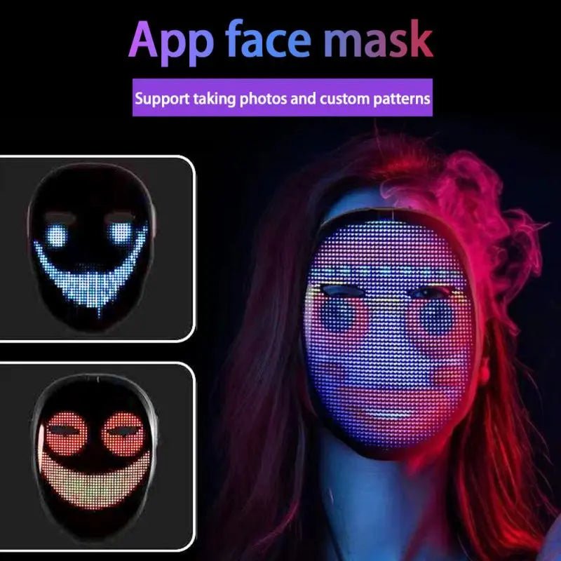 Programmable Bluetooth LED face mask for Halloween and events