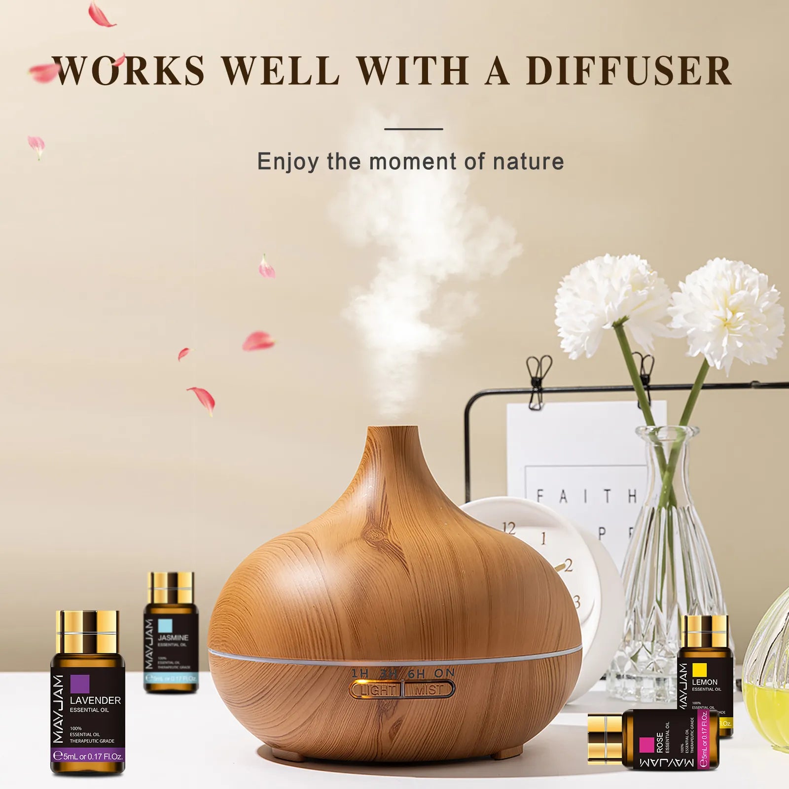 MAYJAM 35-Bottle Essential Oils Set for Humidifier: Lavender, Eucalyptus, Vanilla, Oregano, Neroli, Aroma Oil for DIY Making Candle