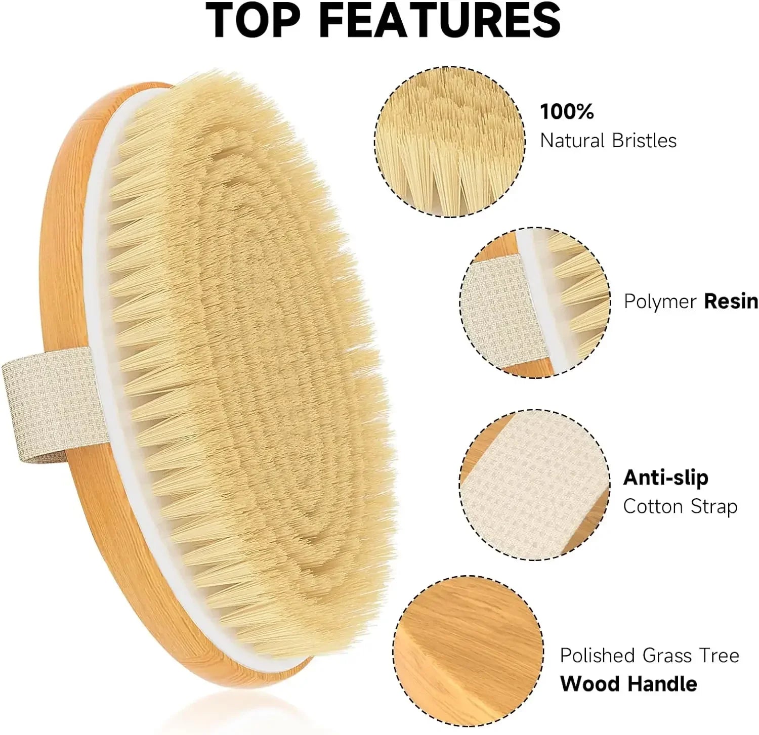 Natural Bristle Exfoliating Body Brush