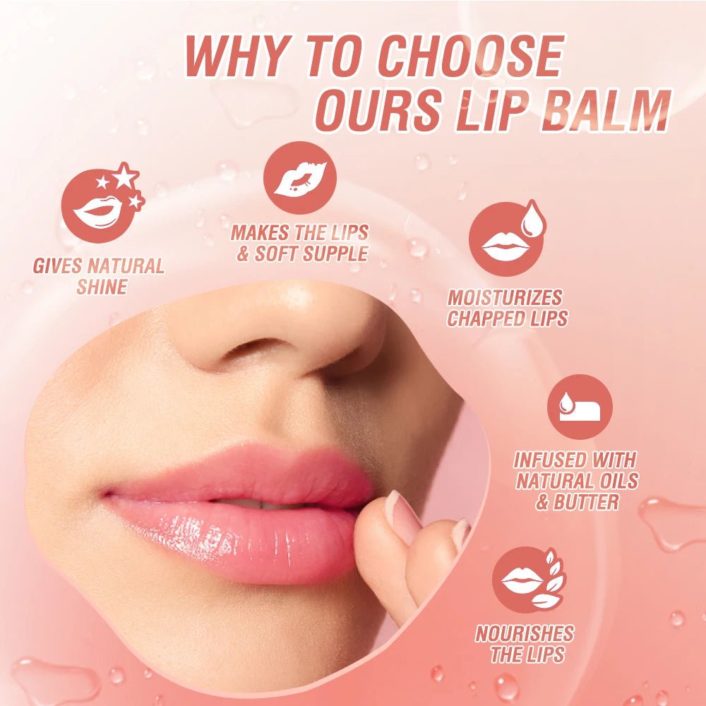 Lip Balm: Ever-changing Colors, Lips Plumper Oil, Moisturizing, Long Lasting with Natural Beeswax - Lip Gloss Makeup, Lip Care