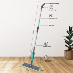 360° Rotation Floor Sweeper - Flat Spray Mop with Microfiber Pads