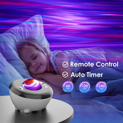 Bluetooth Speaker Star Projector: Galaxy Night Light with White Noise Aurora