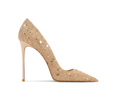 Sequinned Glitter Pointy Toe Pump Heels