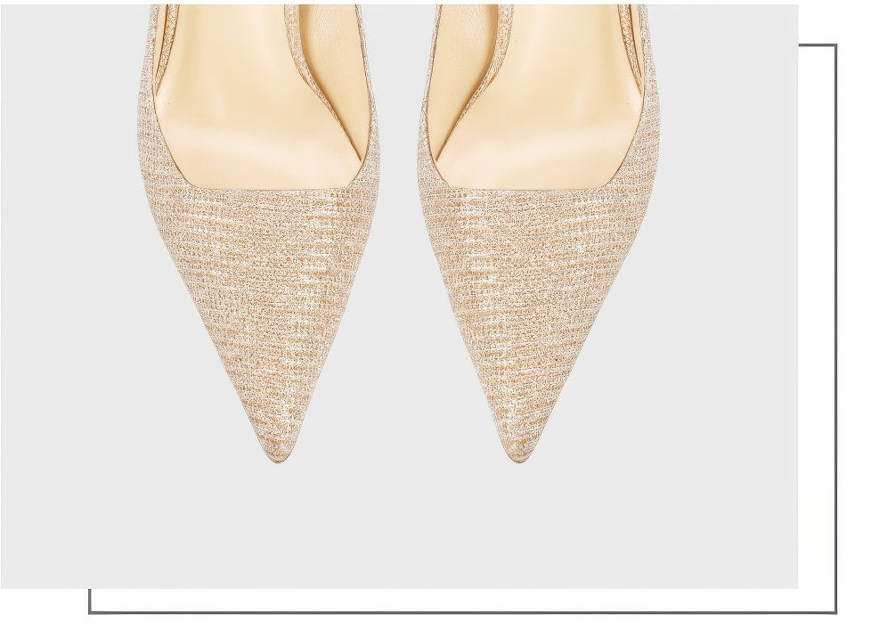 Shimmery Glitter Pointy Toe Stiletto Pumps