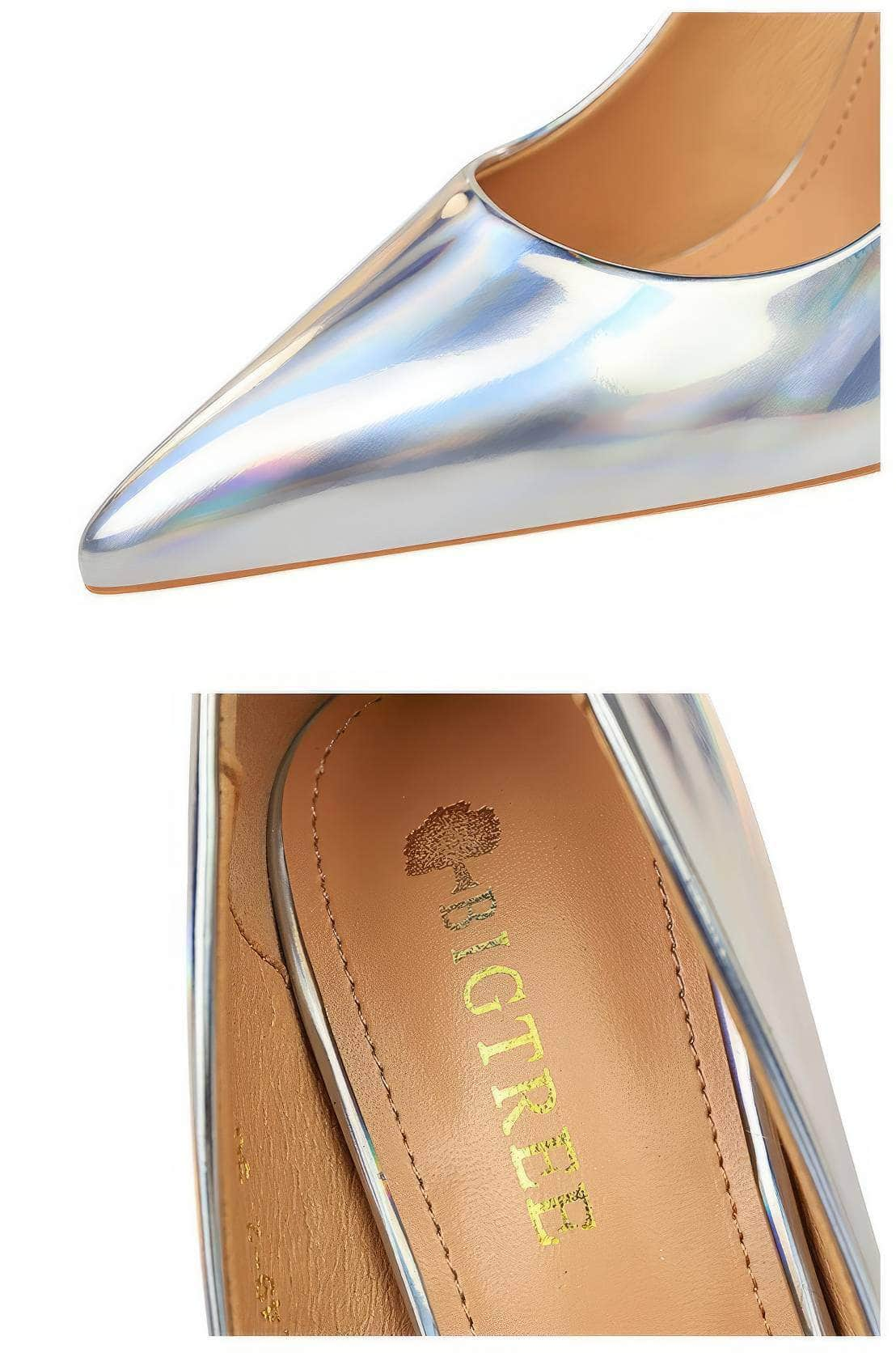 Shimmery Holographic Stiletto Pump Heels