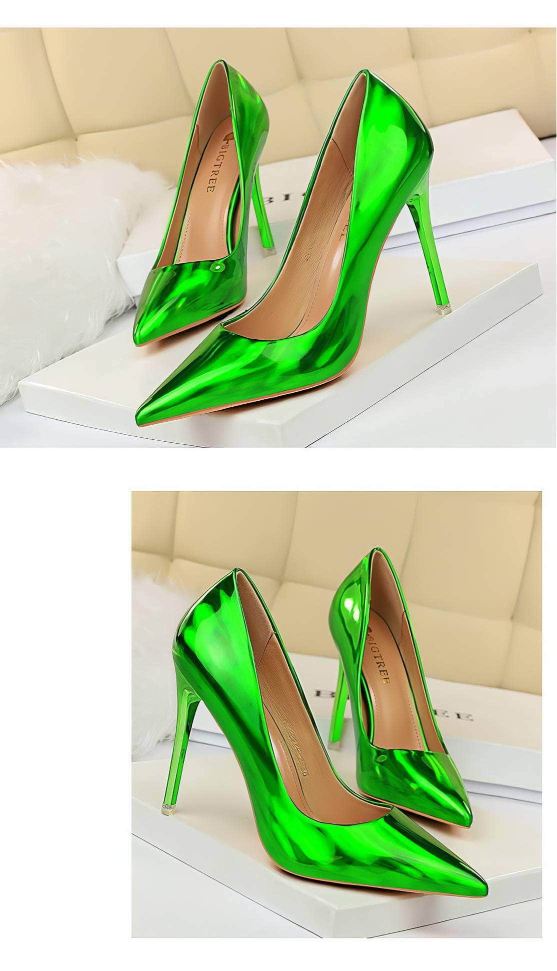 Shimmery Holographic Stiletto Pump Heels