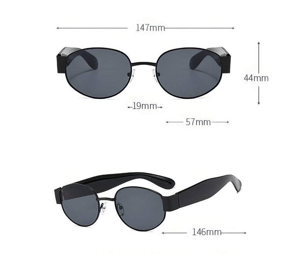 Sleek and Stylish Metal Oval Sunglasses