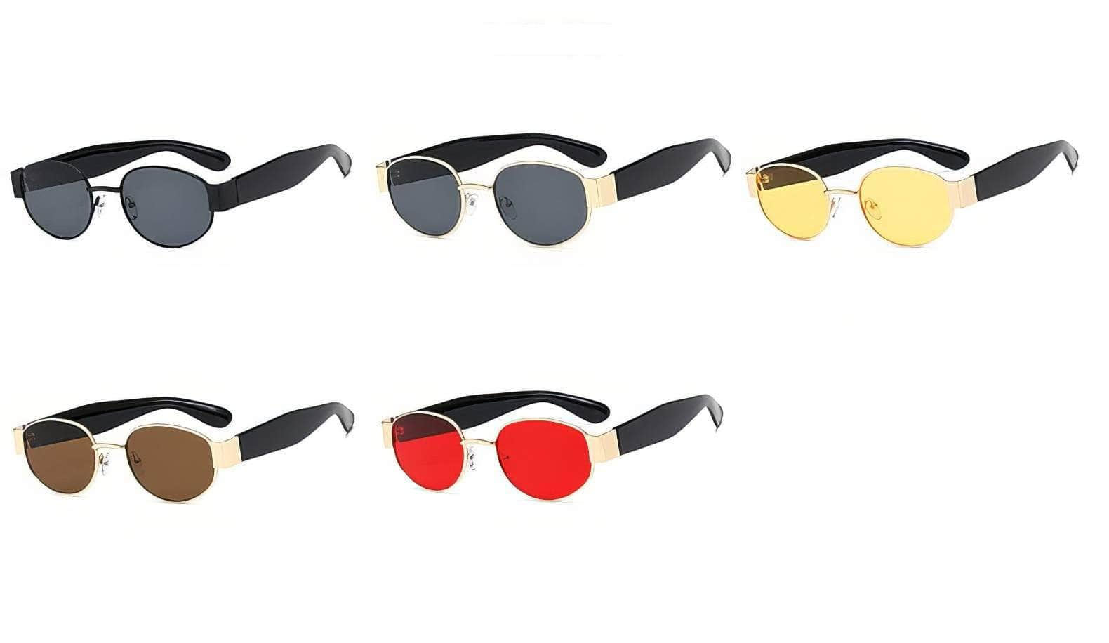 Sleek and Stylish Metal Oval Sunglasses