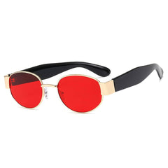 Sleek and Stylish Metal Oval Sunglasses