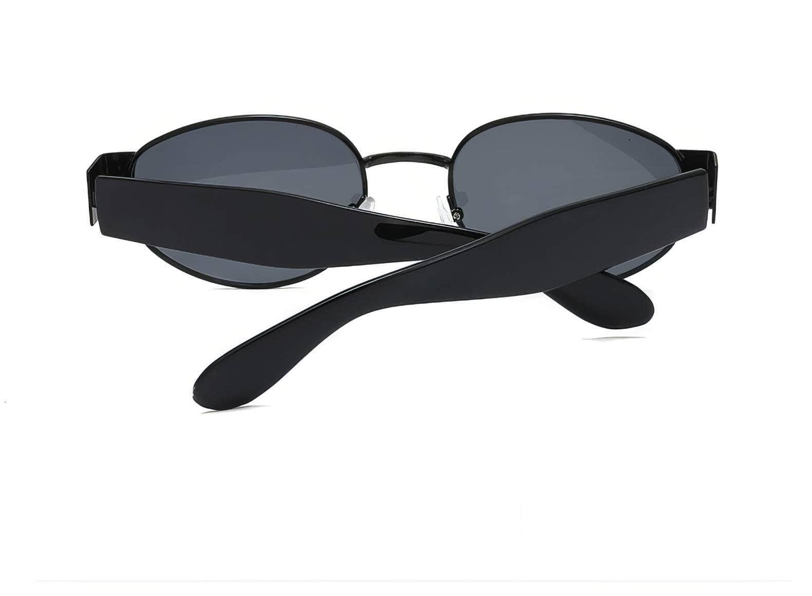 Sleek and Stylish Metal Oval Sunglasses