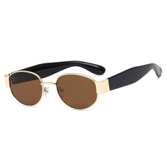 Sleek and Stylish Metal Oval Sunglasses