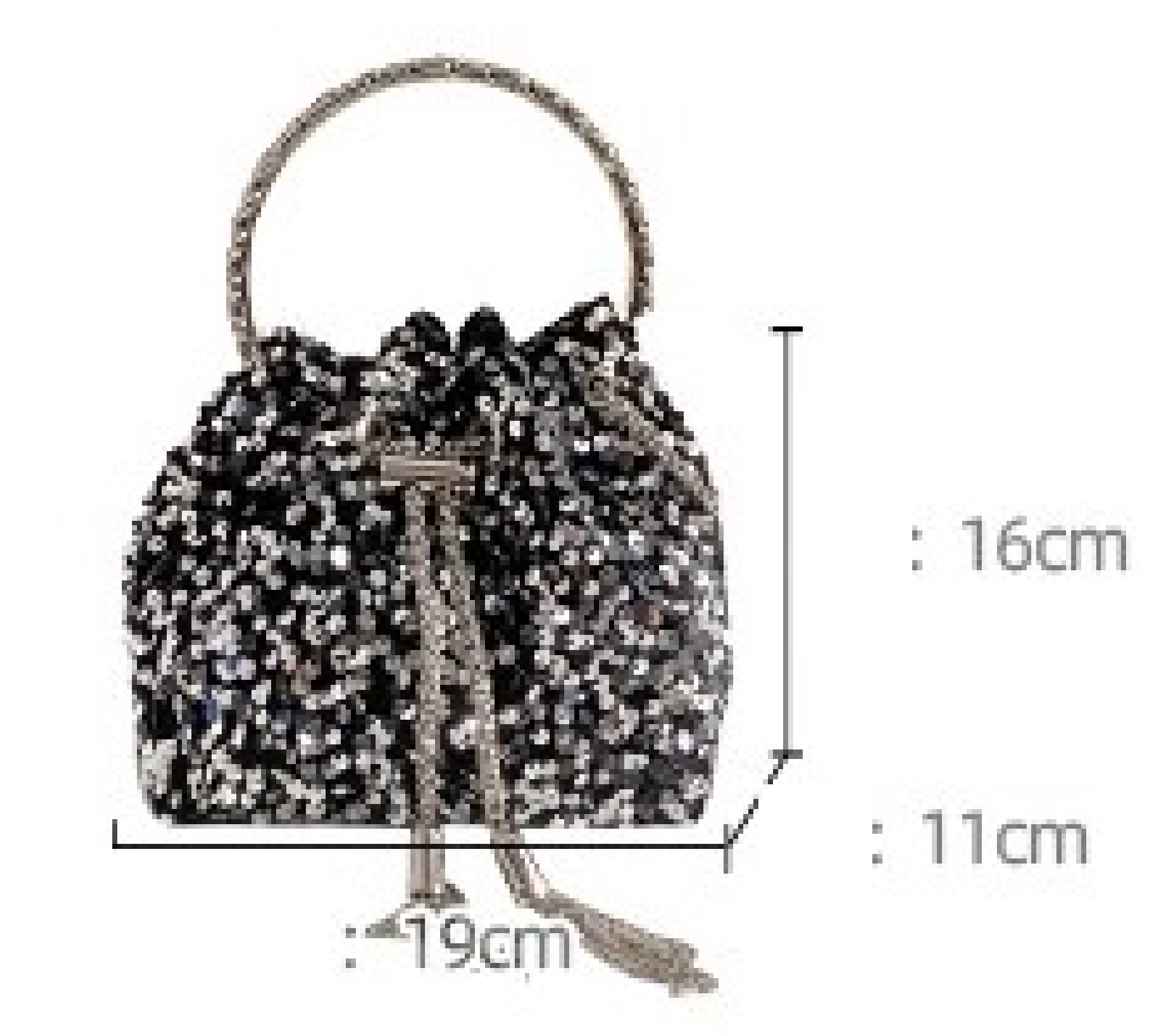 Statement Glittery Shoulder Bag with Rhinestone Detail