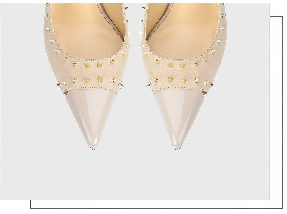 Studded Rivet Spike Pointed Toe Heels