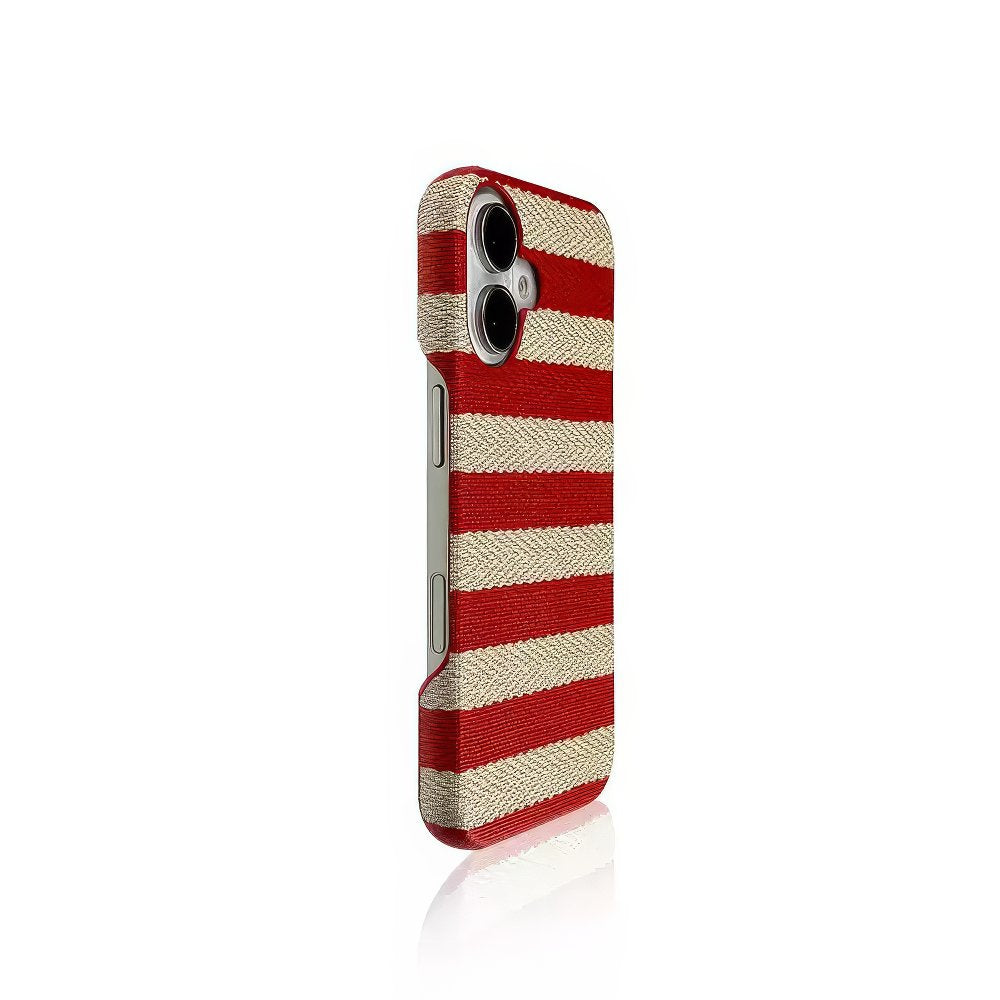 Two-Toned Hand-Woven Lustrous Series Striped MagSafe iPhone Case