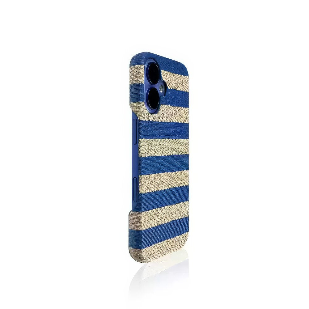 Two-Toned Hand-Woven Lustrous Series Striped MagSafe iPhone Case