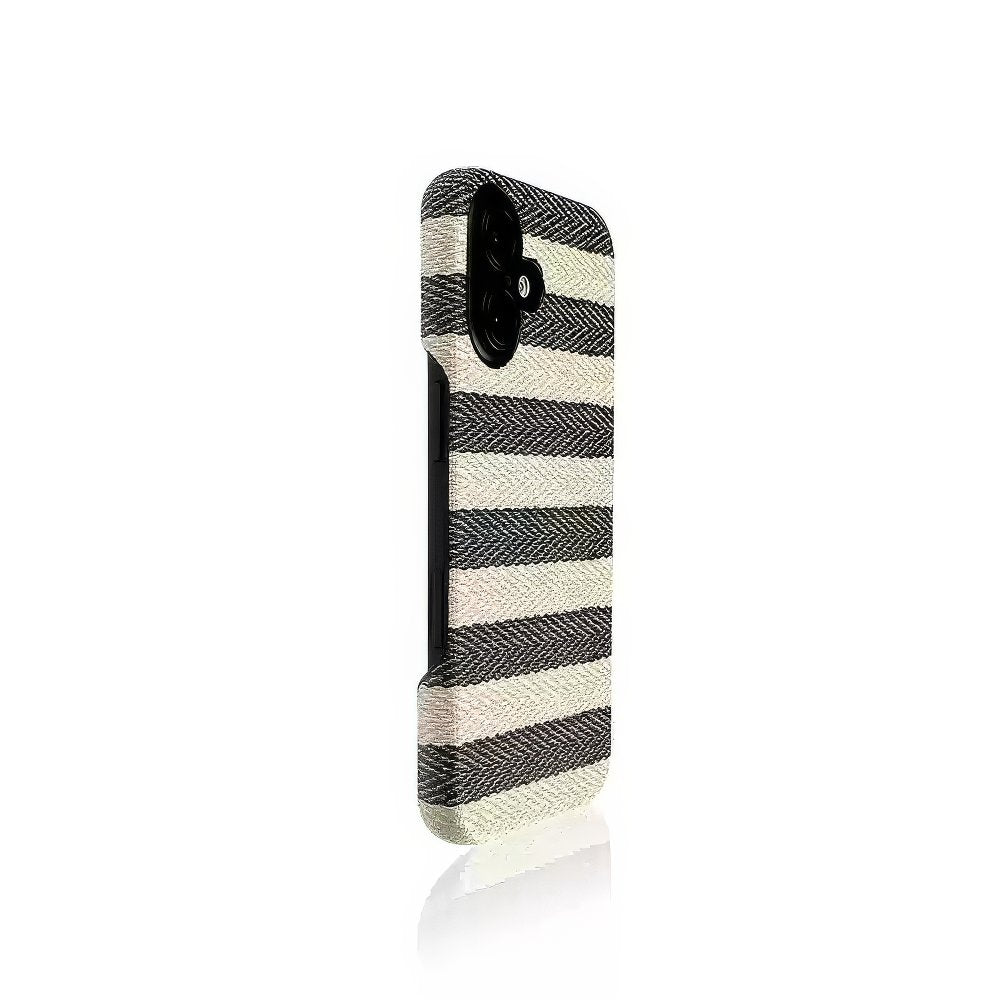 Two-Toned Hand-Woven Lustrous Series Striped MagSafe iPhone Case