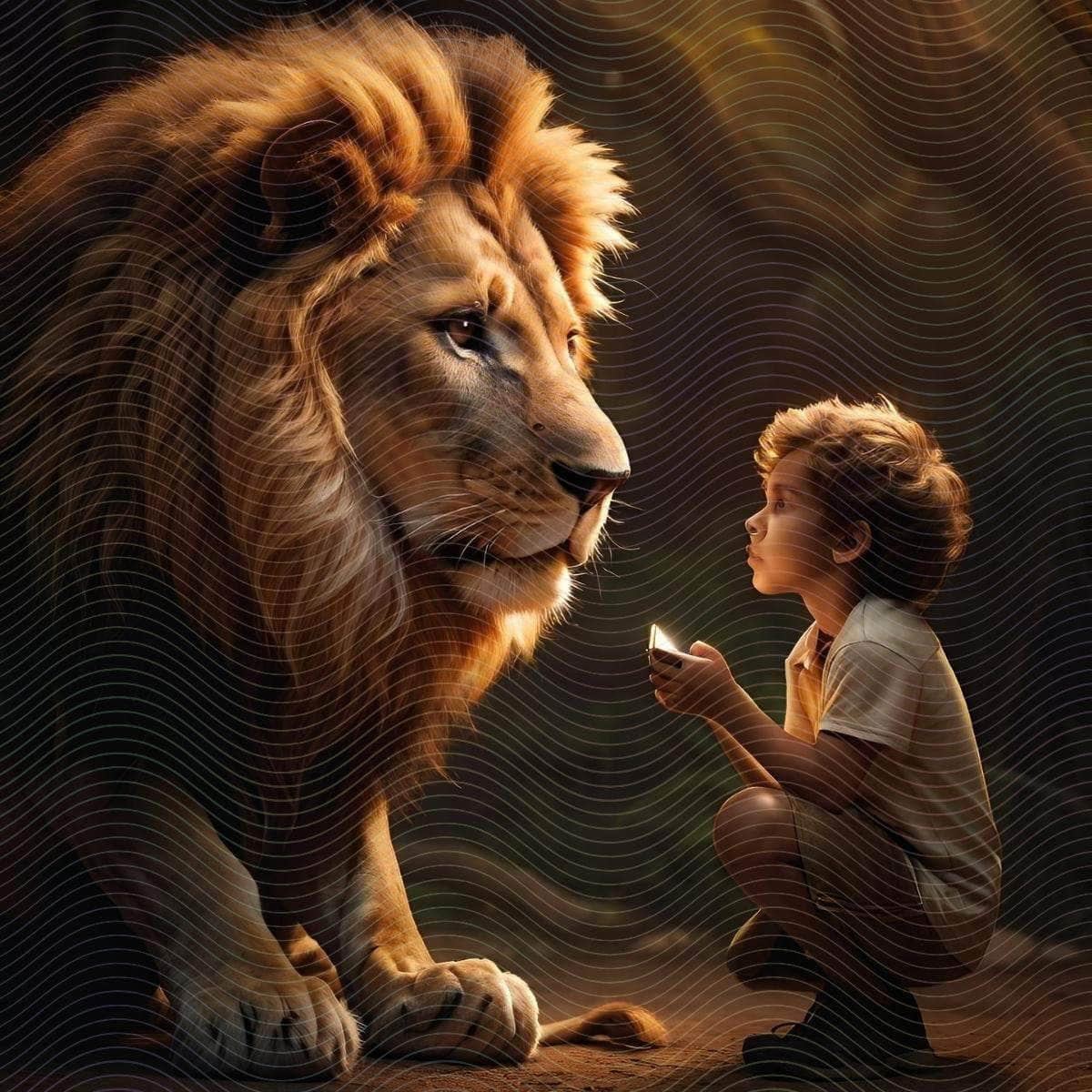 A Lion and a Boy