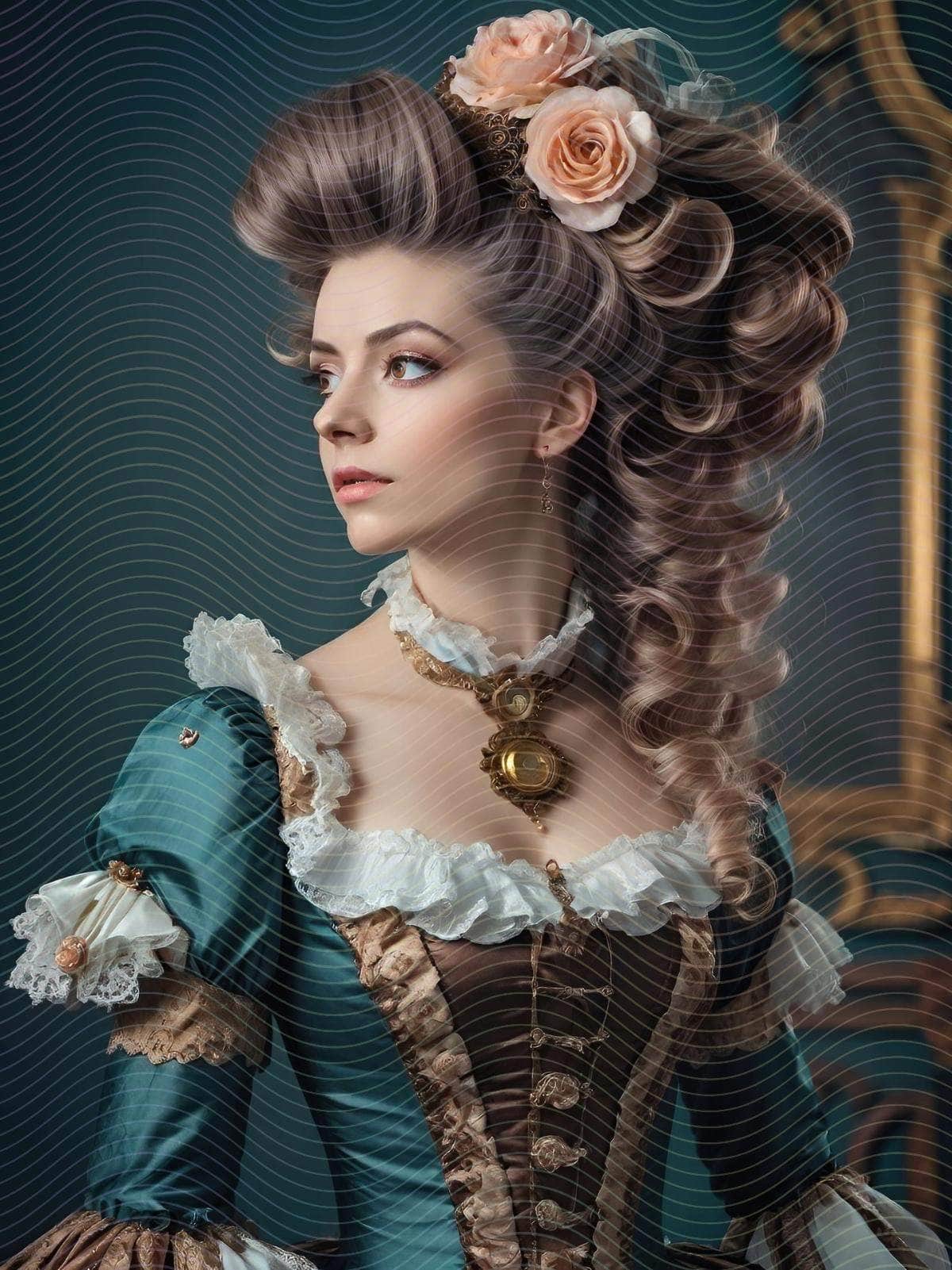A Rococo-Style Fantasy Woman Portrait