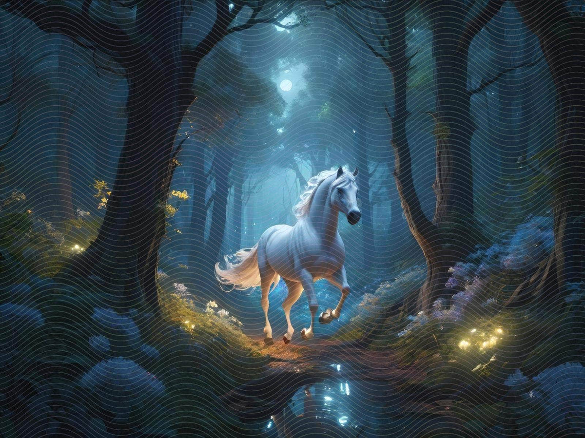 A Stallion in a Magical Forest