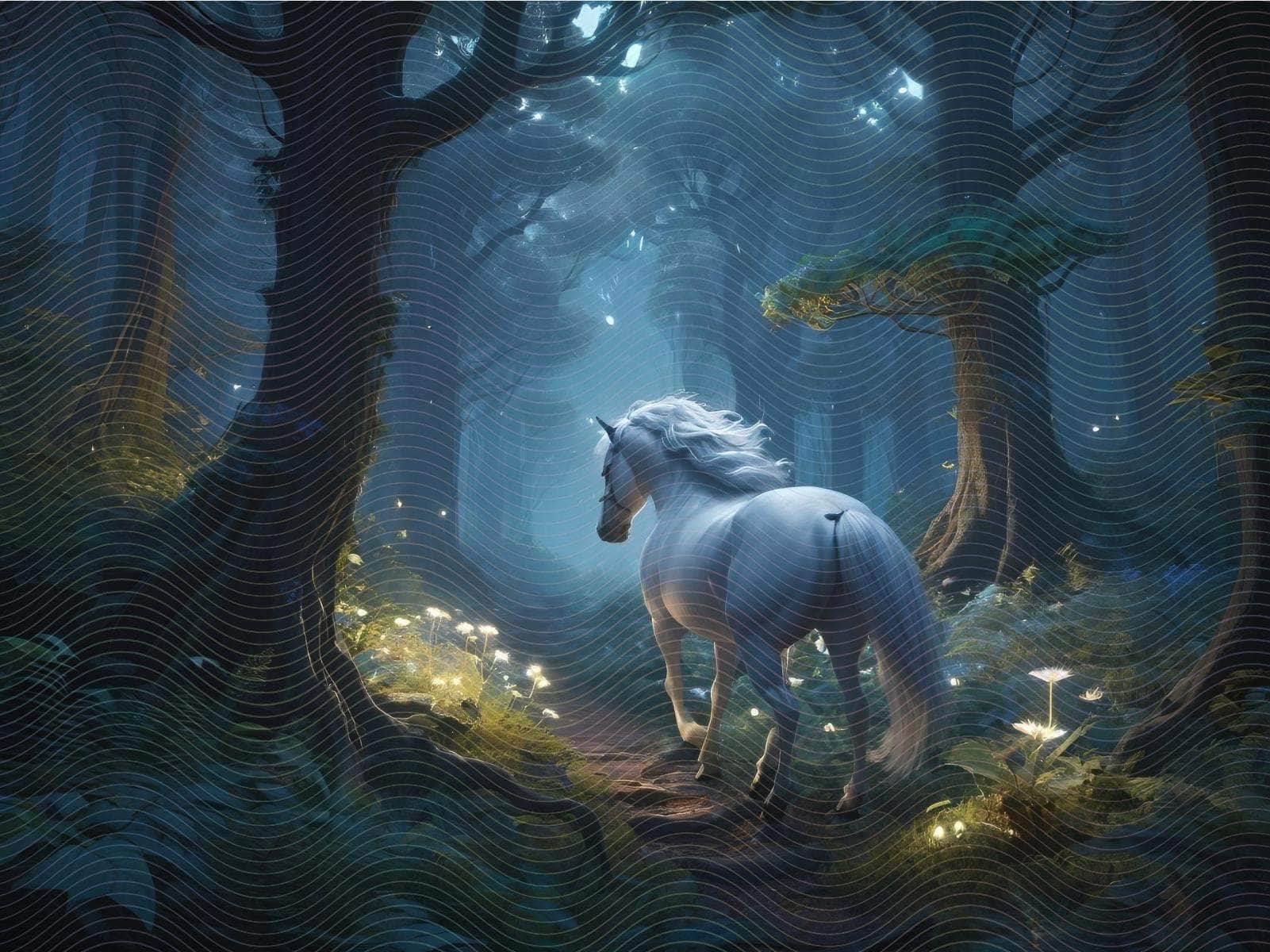 A Stallion in a Magical Forest