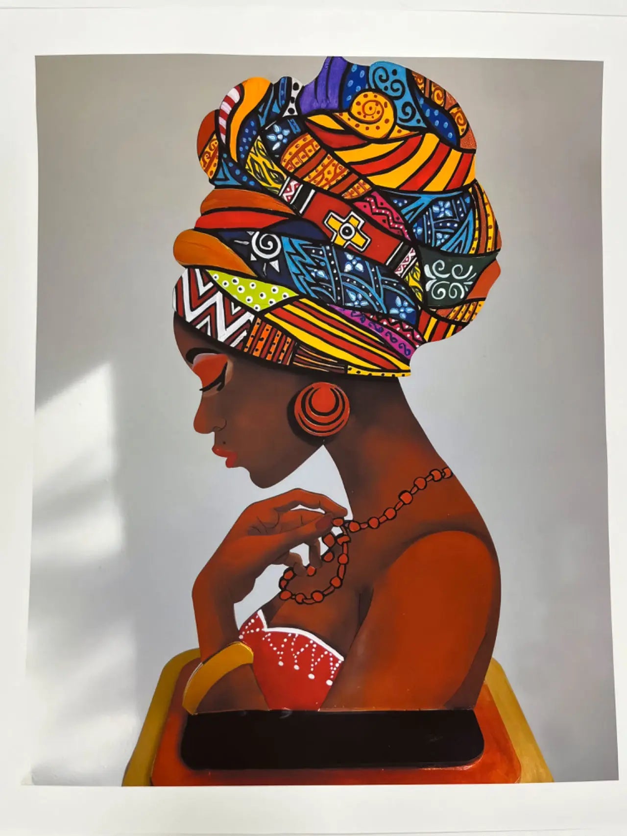 Abstract African Women Canvas Painting: Figure Portrait Posters for Living Room Decor - Frameless Art