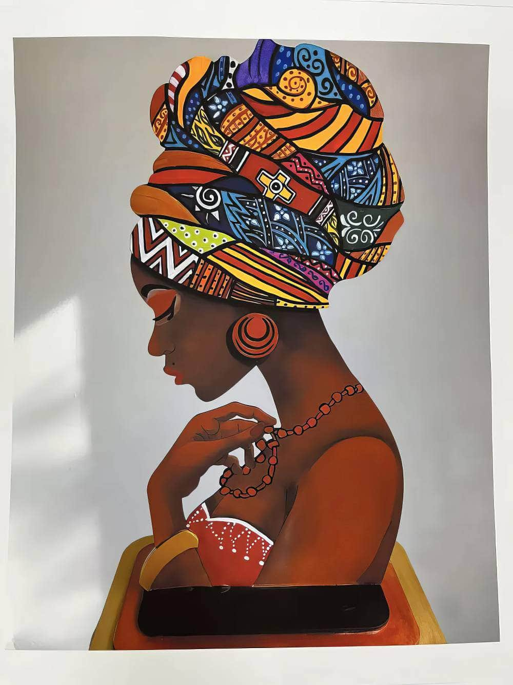 Abstract African Women Canvas Painting: Figure Portrait Posters for Living Room Decor - Frameless Art