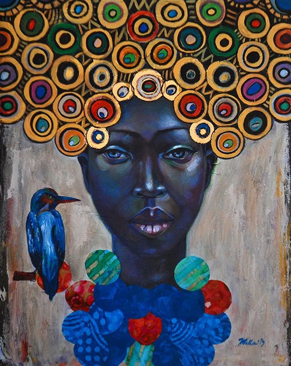 Abstract African Women Canvas Painting: Figure Portrait Posters for Living Room Decor - Frameless Art PC 20300 / 20x25cm No Frame