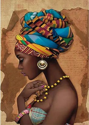 Abstract African Women Canvas Painting: Figure Portrait Posters for Living Room Decor - Frameless Art PC10744 / 20x25cm No Frame