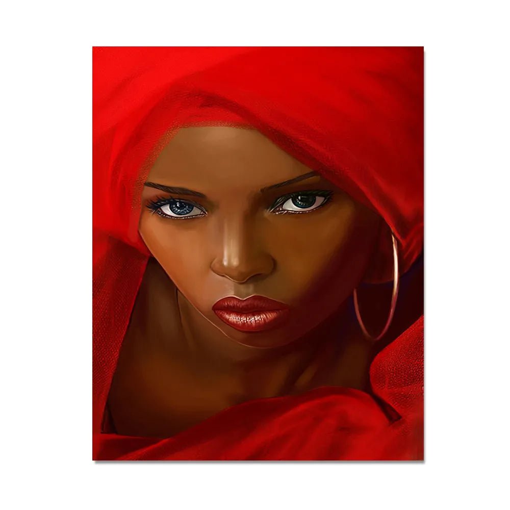 Abstract African Women Canvas Painting: Figure Portrait Posters for Living Room Decor - Frameless Art PC16829 / 20x25cm No Frame