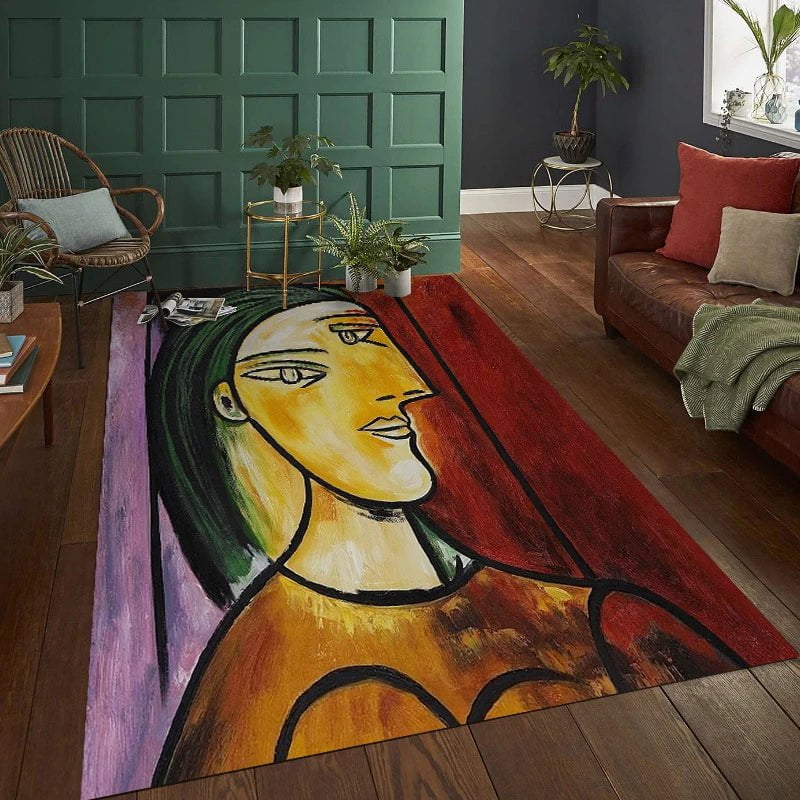 Abstract Painting Living Room Carpet - Foldable, Machine Washable, Coffee Table Plush Mat, Bedroom Fluffy Rug Ковер Tapis YO423-YZ / 50x80cm