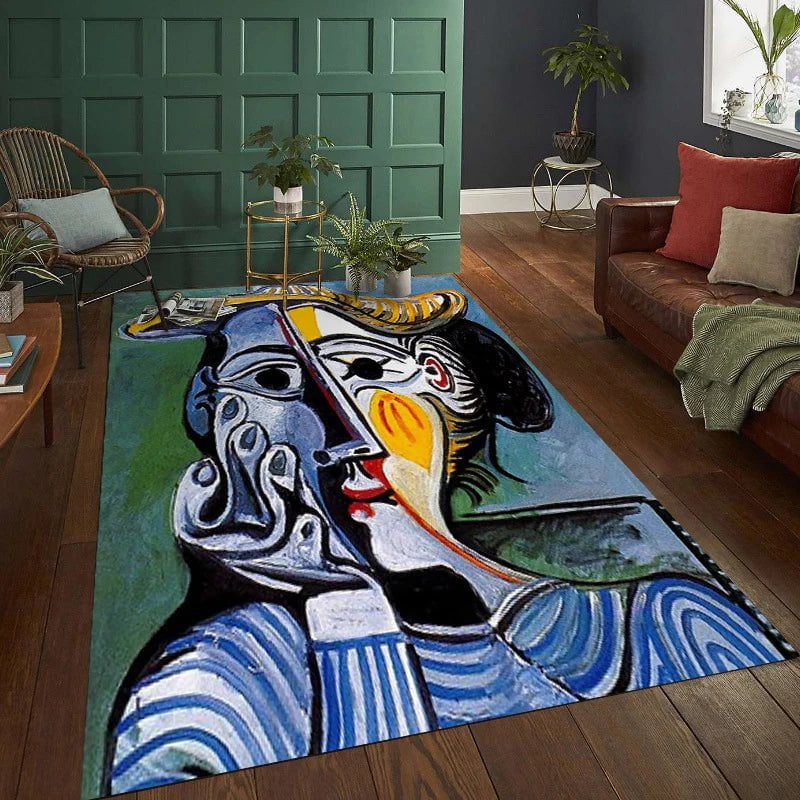 Abstract Painting Living Room Carpet - Foldable, Machine Washable, Coffee Table Plush Mat, Bedroom Fluffy Rug Ковер Tapis YO427-YZ / 50x80cm