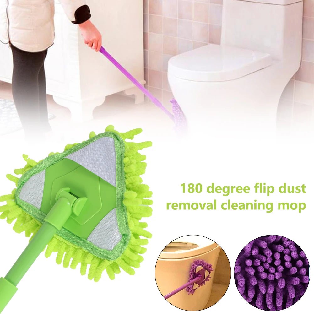 Adjustable Handle Cleaning Mop - Soft Chenille Broom for Washing, Window Wash, Dust Remover, Wax Brush