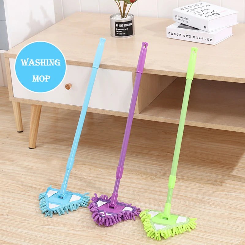 Adjustable Handle Cleaning Mop - Soft Chenille Broom for Washing, Window Wash, Dust Remover, Wax Brush