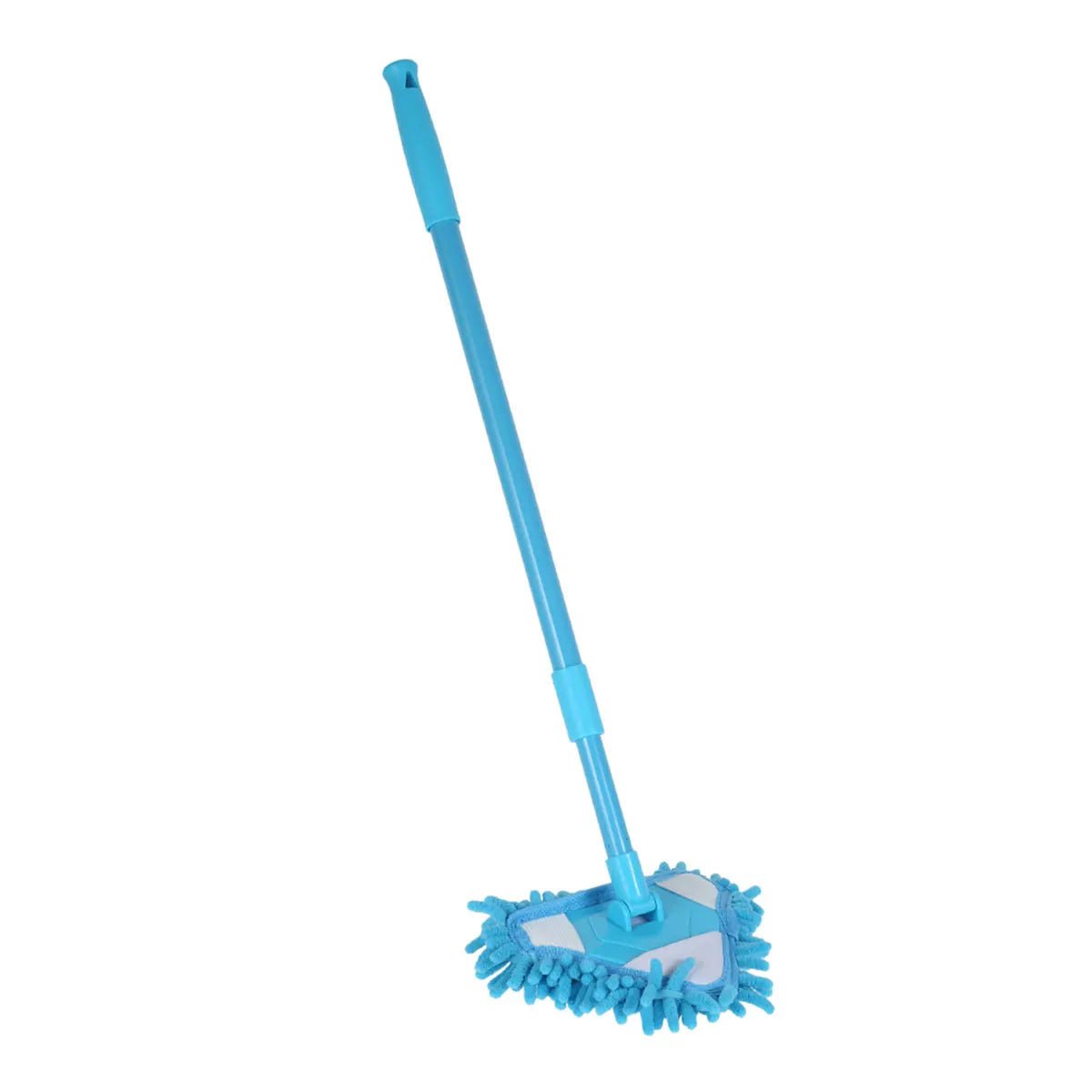 Adjustable Handle Cleaning Mop - Soft Chenille Broom for Washing, Window Wash, Dust Remover, Wax Brush Blue