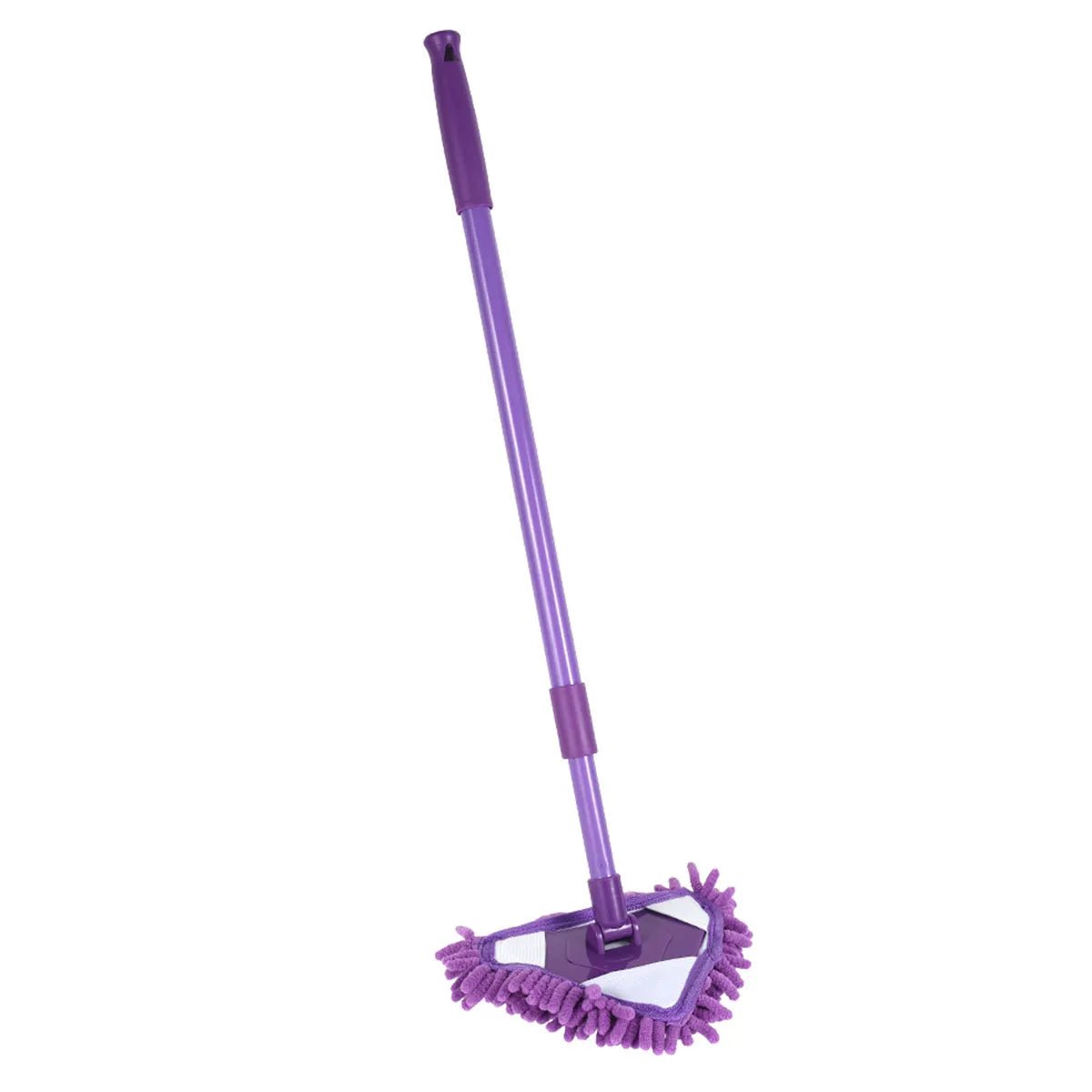 Adjustable Handle Cleaning Mop - Soft Chenille Broom for Washing, Window Wash, Dust Remover, Wax Brush Purple