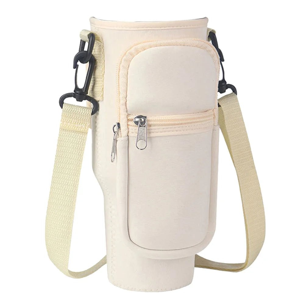 Adjustable Shoulder Strap Carrier Bag for 40 Oz Stanley Quencher Cup Beige
