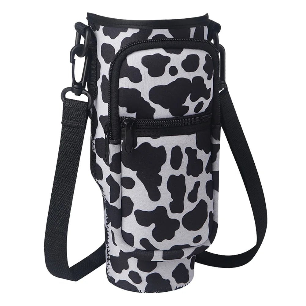 Adjustable Shoulder Strap Carrier Bag for 40 Oz Stanley Quencher Cup Cow Pattern